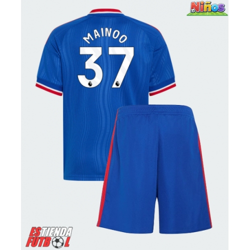 Manchester United Kobbie Mainoo #37 Segunda Equipación Niños 2026-27 Manga Corta (+ Pantalones cortos)